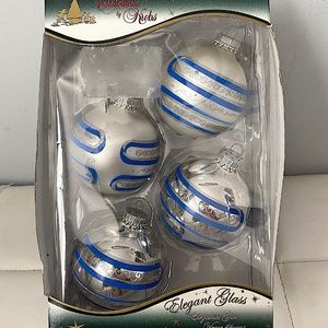 Christmas by Krebs Elegant Glass Designer Glass Tree Ornaments Vintage